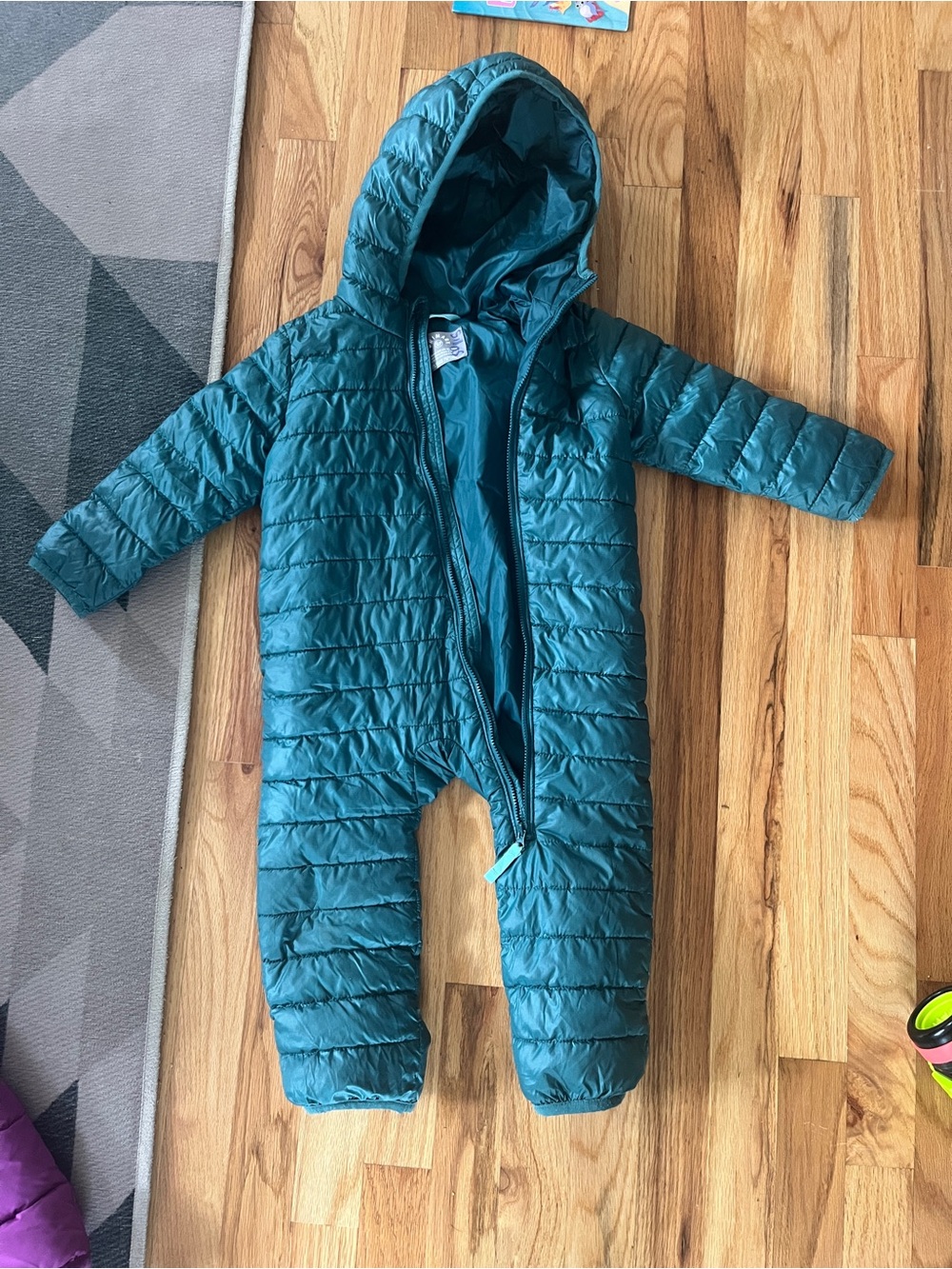 Primary Teal Toddler Puffer Jacket
